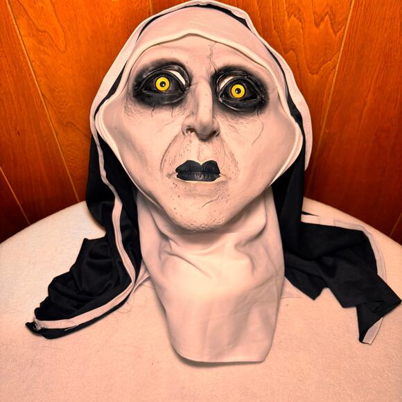 The Nun Face Mask Scary Halloween Latex Adult Horror Full Head The Conjuring - Picture 1 of 4